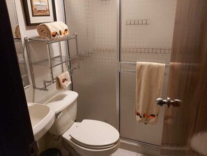 Executive Room | Bathroom | Shower, rainfall showerhead, heated floors, towels - Casa Cacho (Tijuana)