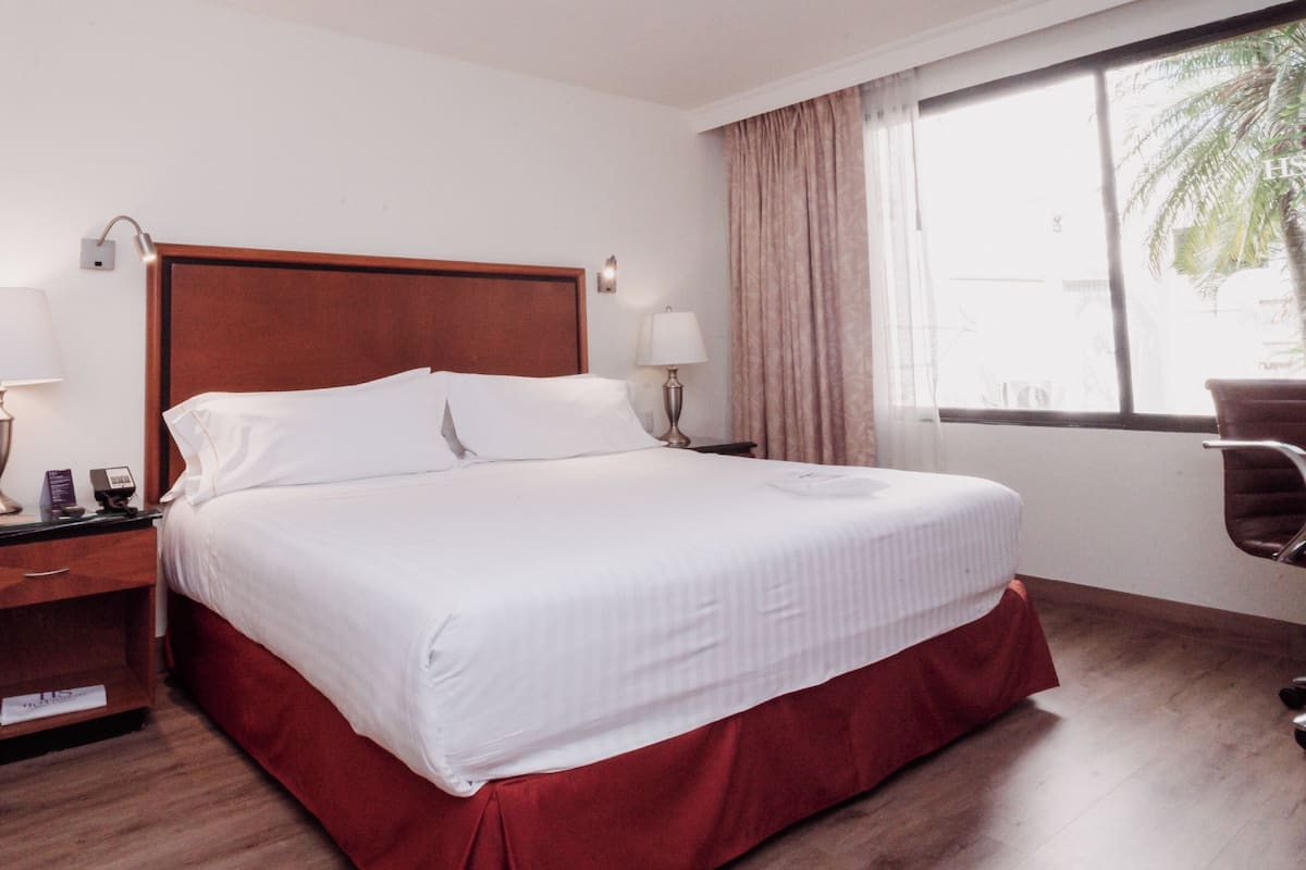 Escritorio, tabla de planchar con plancha, wifi gratis y ropa de cama