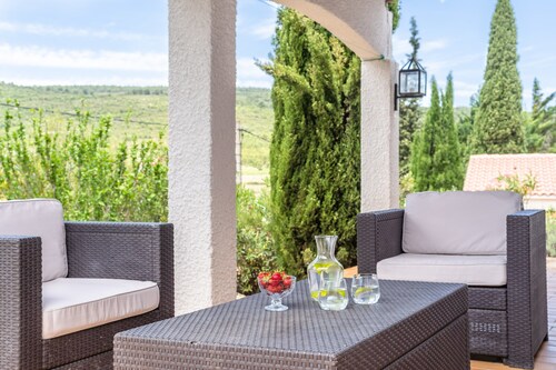 Villa in Pouzols With Private Pool & Vineyards