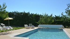 Outdoor pool - Ground-flour Villa With Airco, Heated Private Swimming Pool and Beautiful View (Coux)