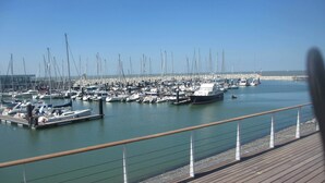 A marina with numerous boats docked, a wooden walkway, and a clear sky. - Beautiful Villa Near the Beach of Cadzand (Cadzand-Bad)