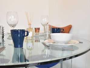 Fridge, microwave, coffee/tea maker, toaster