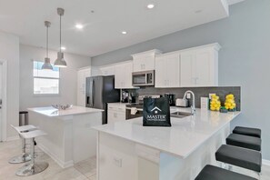 Microwave, dishwasher, high chair