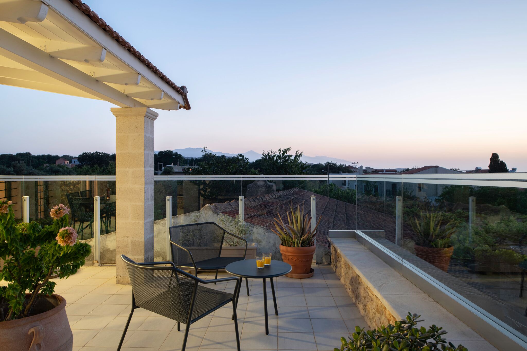 Veranda evening views.