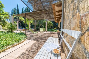 Terrace/patio - CA NA SIONETA - Great finca with private pool and tennis court, perfect for families. Free (Campanet)