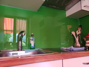 Fridge, microwave, stovetop, dishwasher - 2-room vacation apartment, approx. 45sqm with sunny south-facing balcony (Reit im Winkl)