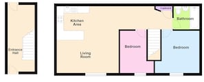 Floor plan - HEREFORD – Mayflower Coach House: Modern 2-Bed with Parking, Sleeps 4 (Hereford)