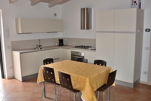 Fridge, oven, dishwasher, coffee/tea maker