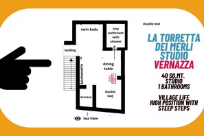 Floor plan - La Torretta dei Merli with Views (Vernazza)