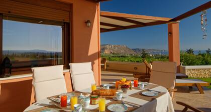 Kretische Vineyard Hill Villa | Privater Pool, Panoramablick, wunderschöner Weinberg