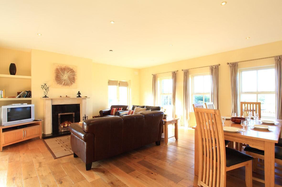 TV, fireplace, DVD player, books