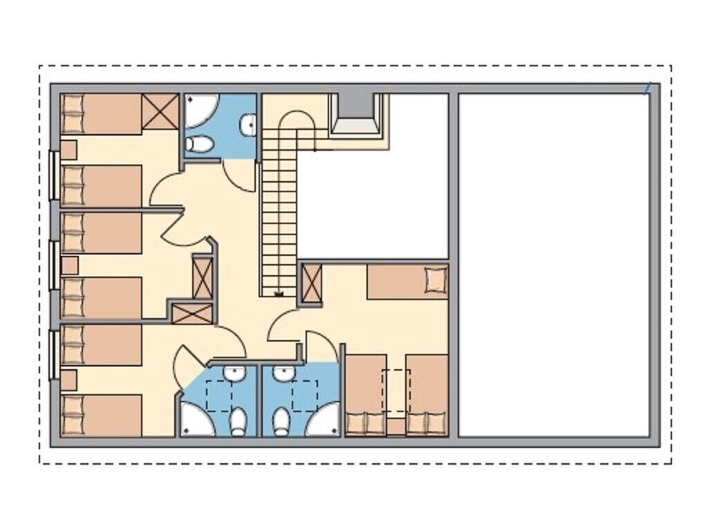 A floor plan of a hotel room with a bathroom, a kitchenette, and a seating area.