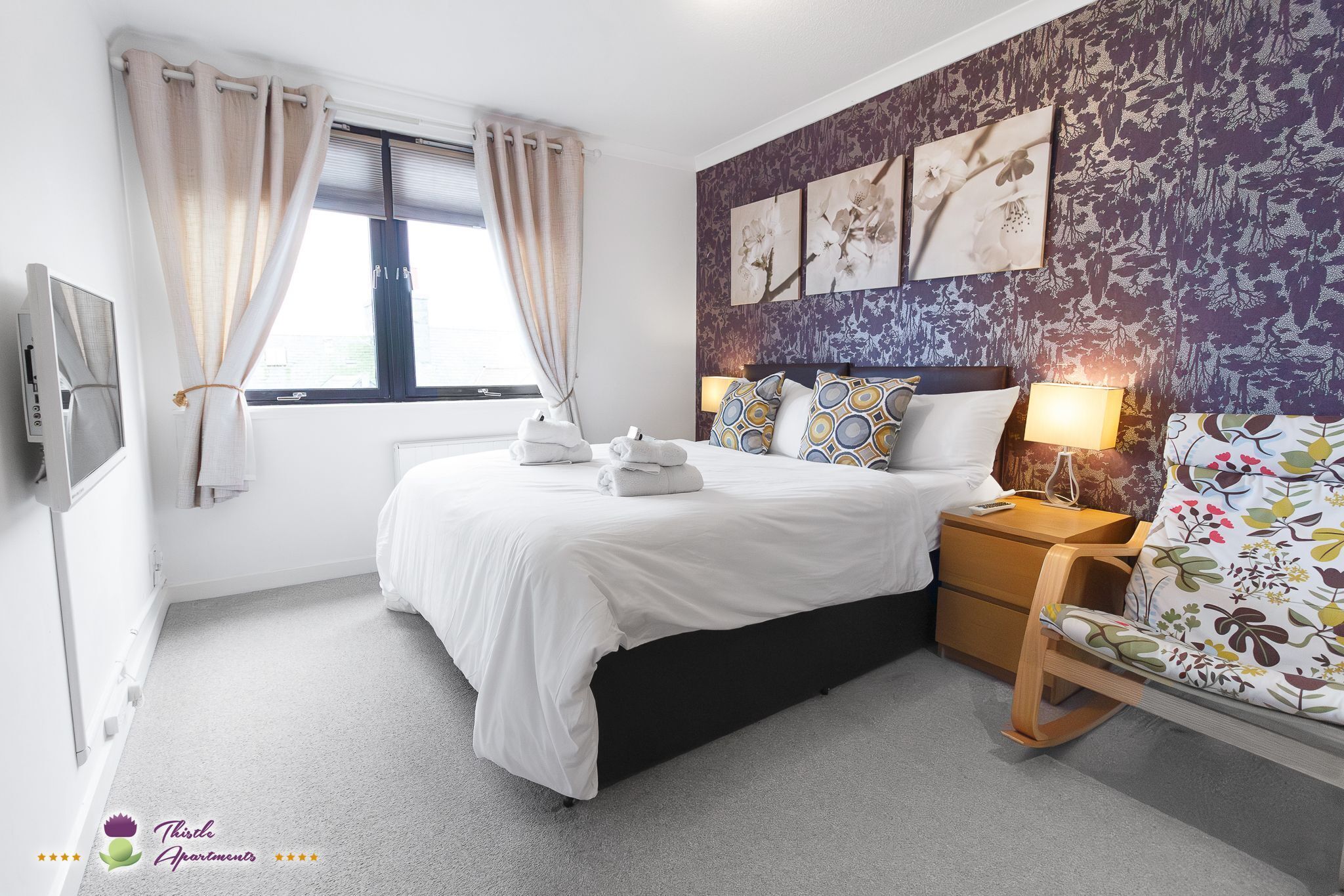 1 bedroom, desk, iron/ironing board, travel crib