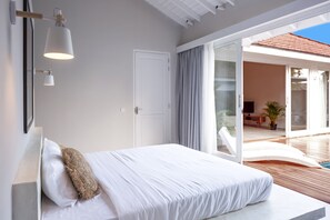 Villa, 3 slaapkamers, privézwembad | 3 slaapkamers, hypoallergeen beddengoed, een kluis op de kamer