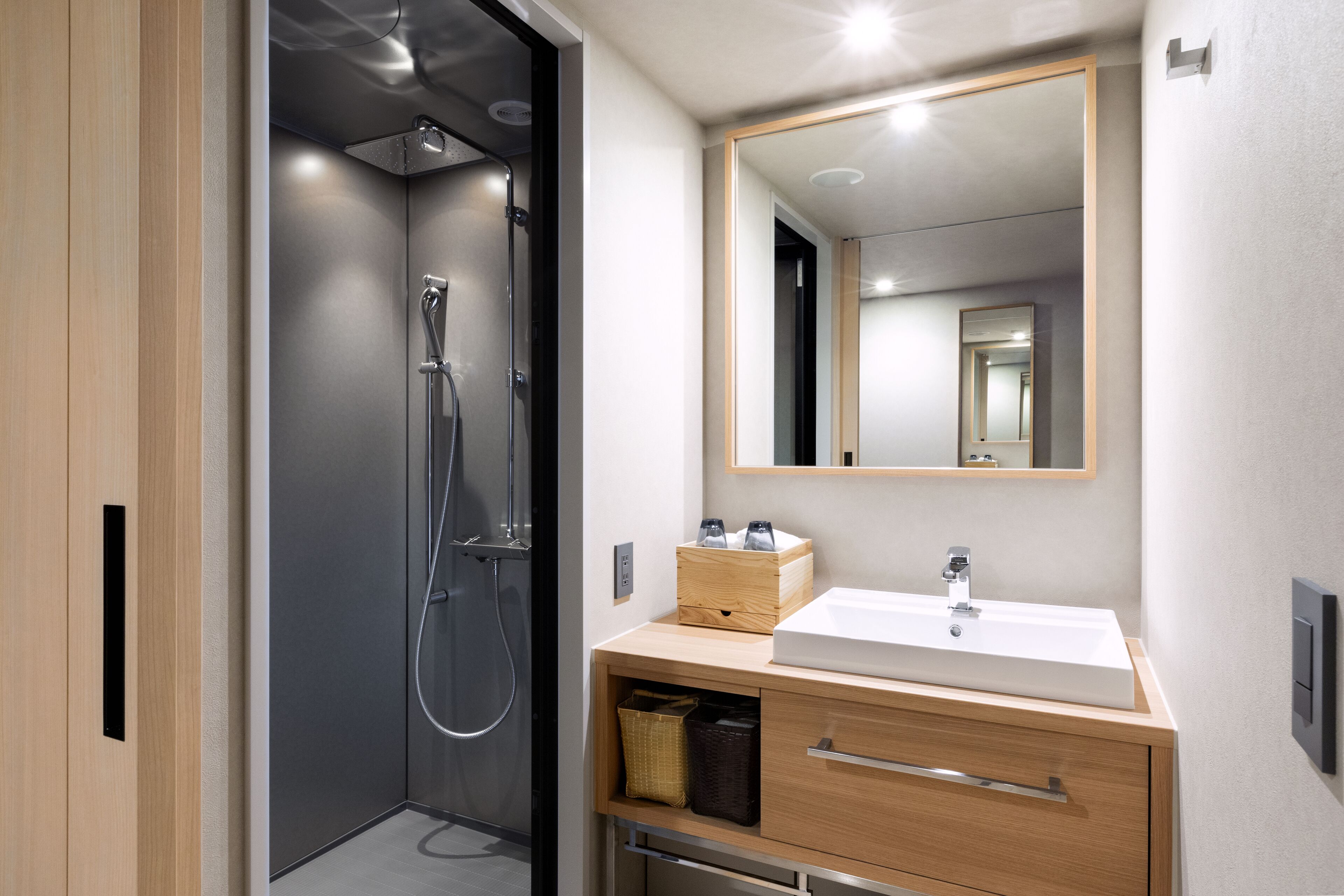 free toiletries, hair dryer, slippers, electronic bidet