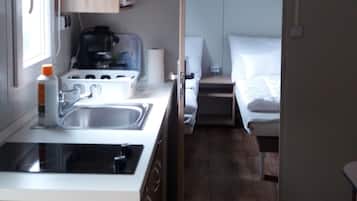 Mobile Home, 2 Bedrooms | Private kitchenette | Mini-fridge, microwave, stovetop, coffee/tea maker