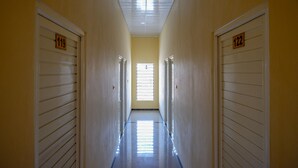 A hallway with doors numbered 119 and 122, leading to rooms.