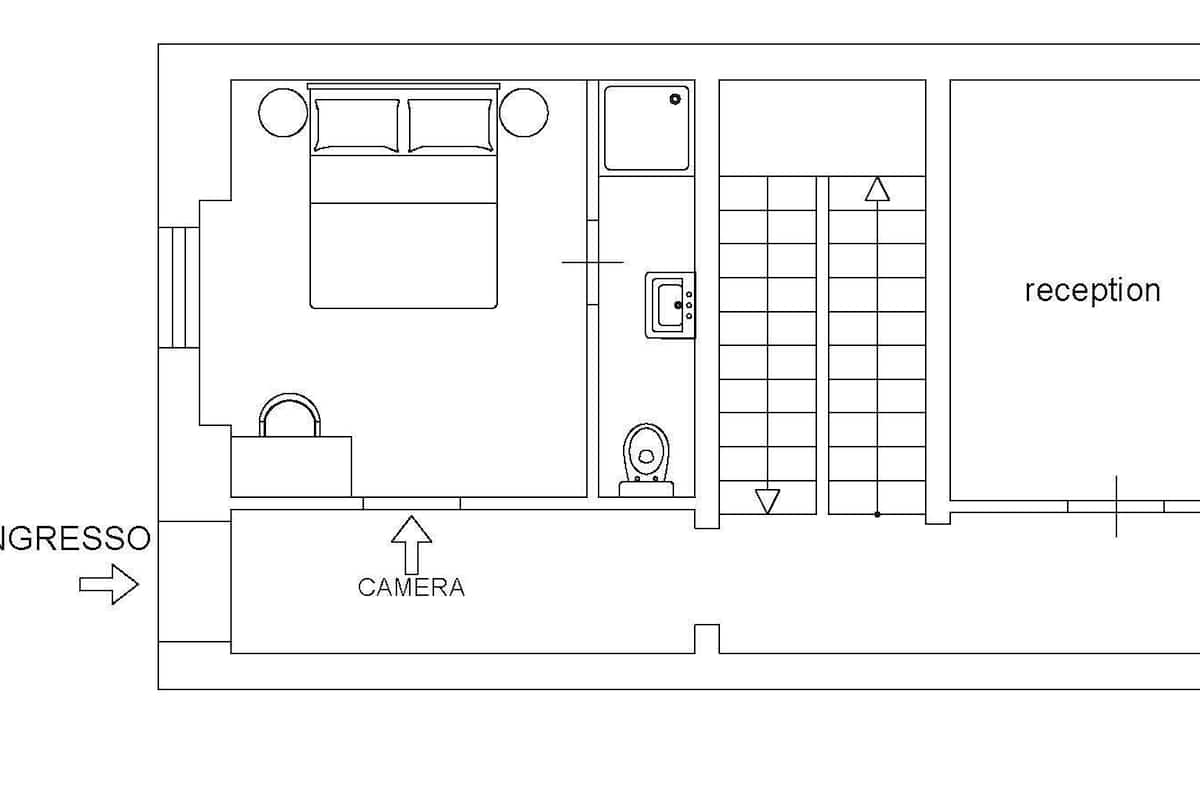 Habitación estándar con 1 cama matrimonial o 2 individuales | Plano