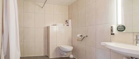 Double Room, Mobility Accessible | Bathroom | Shower, hair dryer, towels, soap