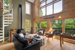 TV, fireplace, video games