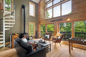 TV, fireplace, video games