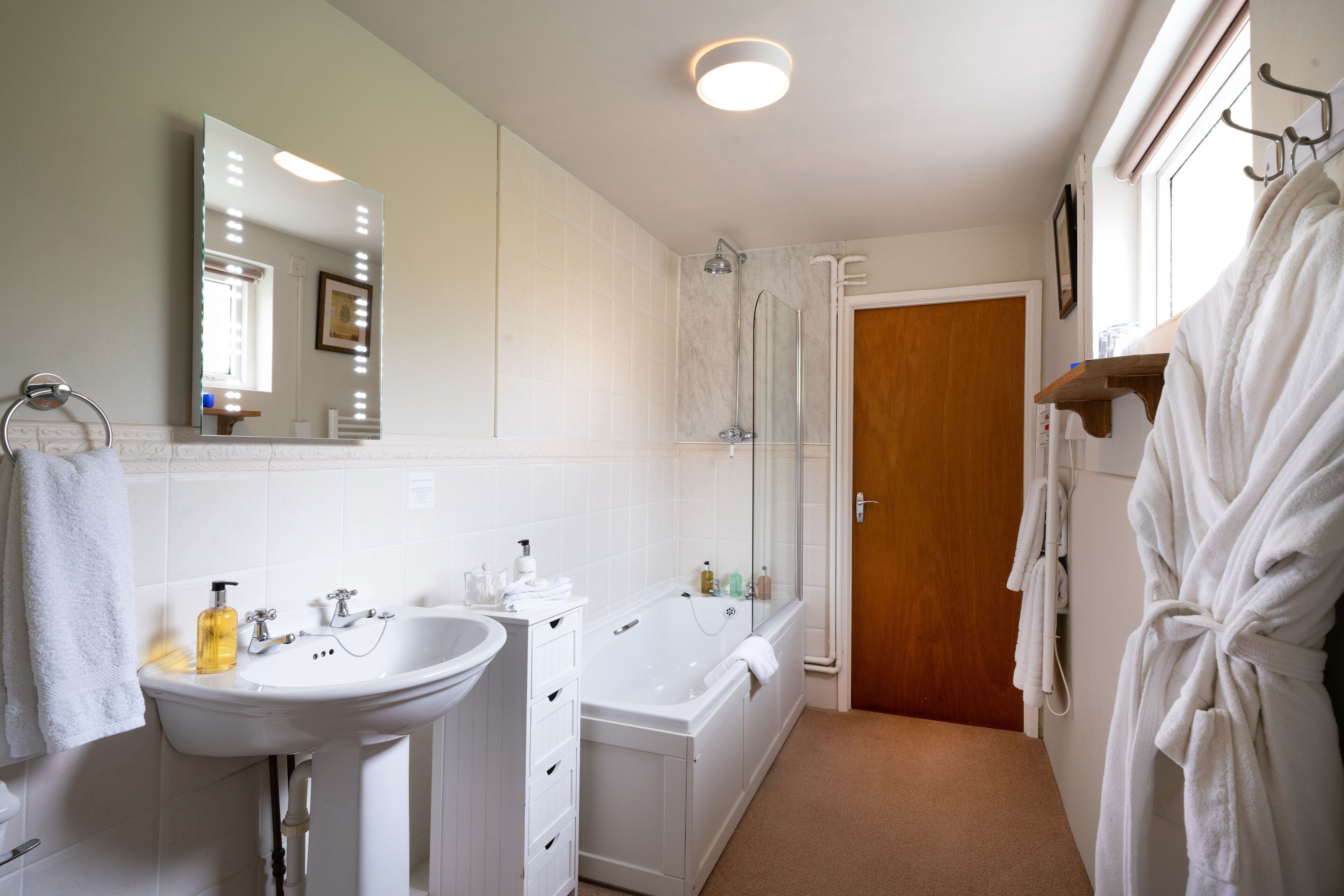 luxury double or twin room | bathroom | bathrobes, towels