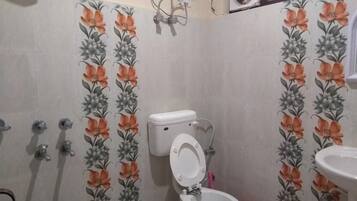 Shower, free toiletries, towels