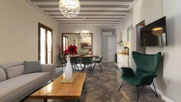 42-inch Smart TV with digital channels, TV, books