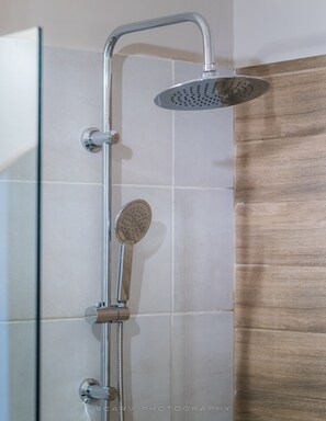 Apartment | Bathroom | Shower, hair dryer, towels, soap - Brand new apartment touching Acropolis (Athens)