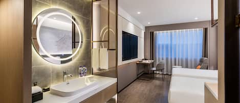 Superior Room, 2 Twin Beds | Bathroom | Shower, rainfall showerhead, hair dryer, bathrobes