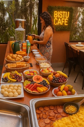 Free daily buffet breakfast