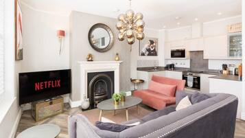 TV, fireplace, offices