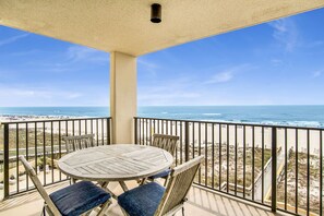 Outdoor dining - Beachfront 1BR @ Phoenix IV • Sleeps 4 • Stunning Views, Balcony & Resort Amenities (Orange Beach)