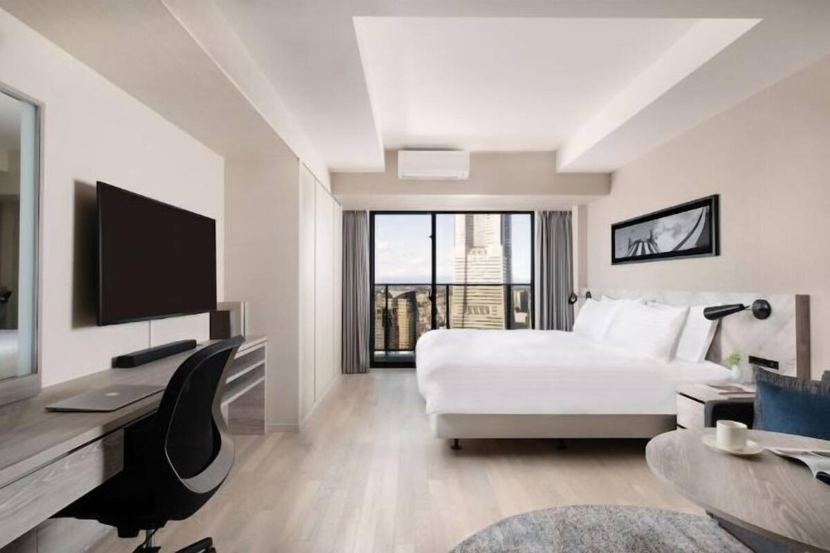 Premium bedding, down duvets, in-room safe, desk