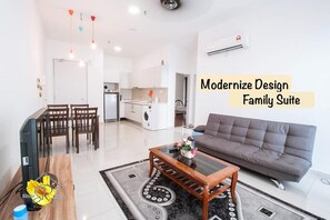 Apartemen, 2 kamar tidur | Area keluarga | TV layar datar