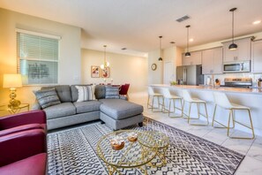 Flat-screen TV, video game console