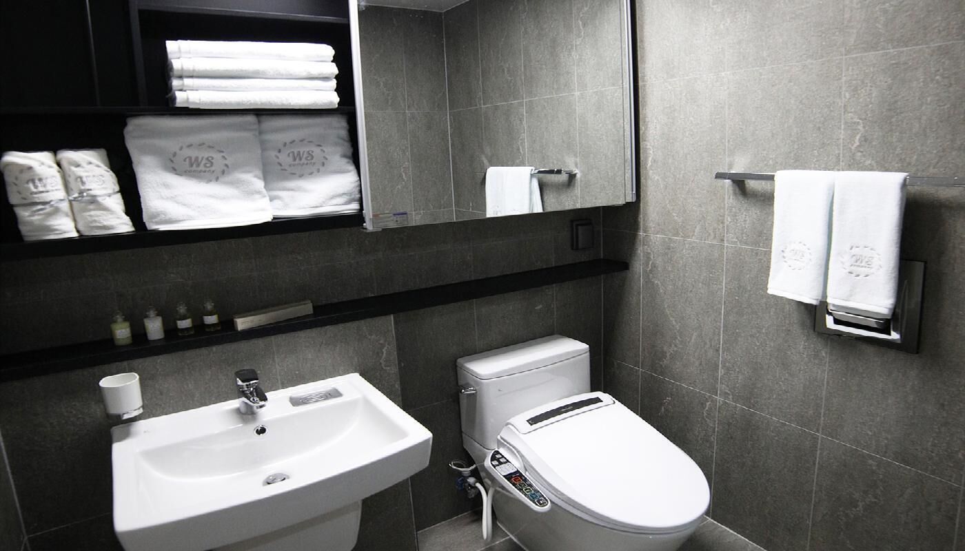 shower, free toiletries, hair dryer, bidet