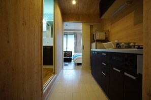 アパートメント | 専用簡易キッチン | 冷蔵庫、電子レンジ、コンロ、電気ポット