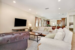 Flat-screen TV, video game console