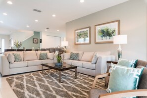 Flat-screen TV, video game console