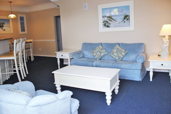 Family Apartment, Kitchen, Garden Area | Living room | Flat-screen TV, video-game console