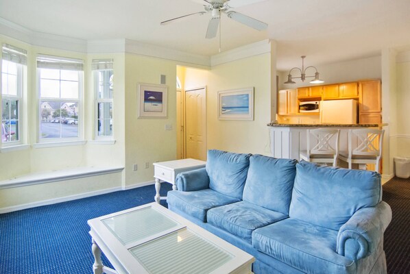 Flat-screen TV, video game console