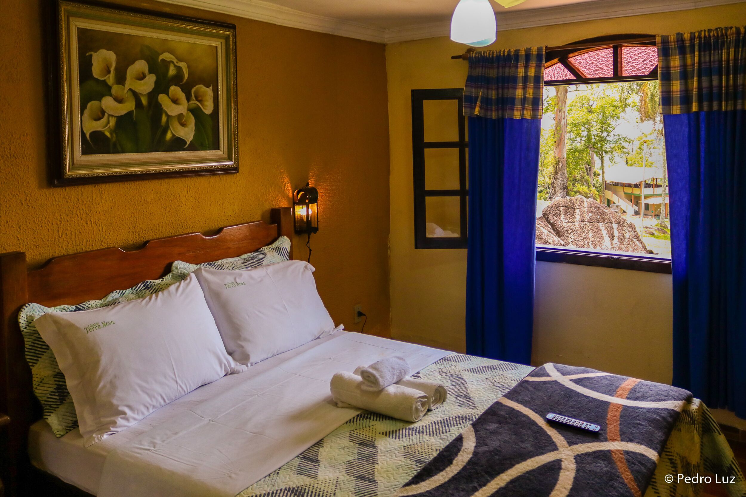 Chalé panorâmico | Frigobar, roupa de cama