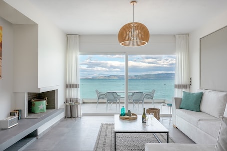 Luxury Suite, Sea View (Tyche) | Beach | Private beach, sun loungers, beach umbrellas, beach towels