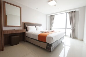 Apartemen, 1 kamar tidur | 1 kamar tidur dan seprai linen