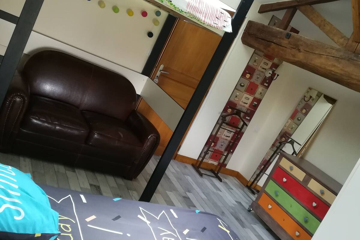 Family Room (La Charente) | Laptop workspace, blackout curtains, soundproofing, iron/ironing board