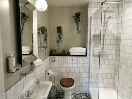 Ducha, artículos de tocador gratuitos, secador de pelo, toallas