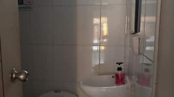 Ducha, toallas, jabón, papel higiénico