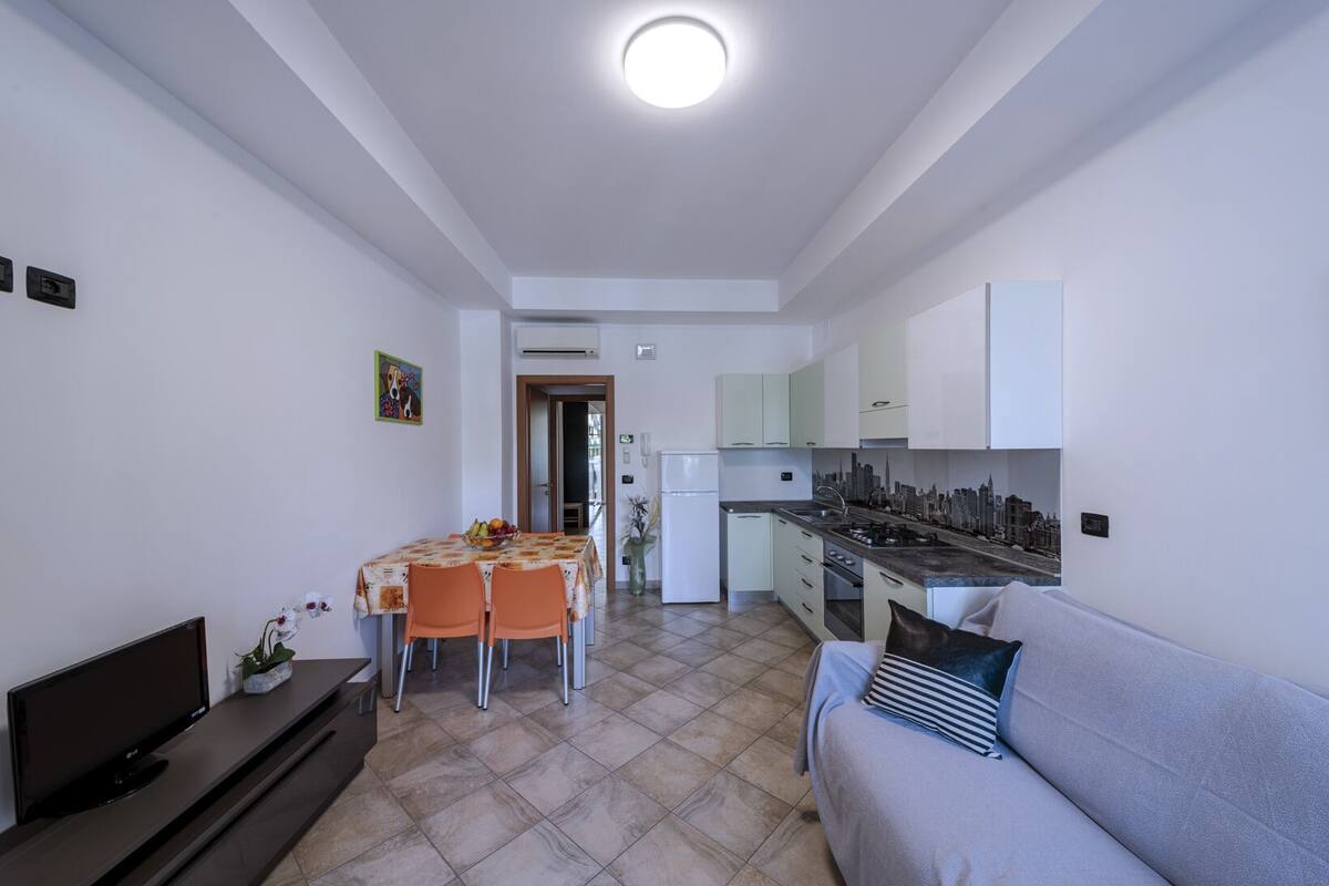 Apartment, 1 Schlafzimmer | Eigene Küche | Großer Kühlschrank, Herdplatte, Hochstuhl, Kochgeschirr/Geschirr/Besteck