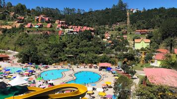 3 สระว่ายน้ำในร่ม, 7 สระว่ายน้ำกลางแจ้ง, ร่มริมสระว่ายน้ำ